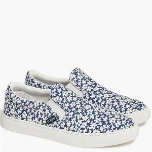 J.Crew Road Trip Slip-on Sneakers Keats Floral Women’s Size 8 / White & Blue